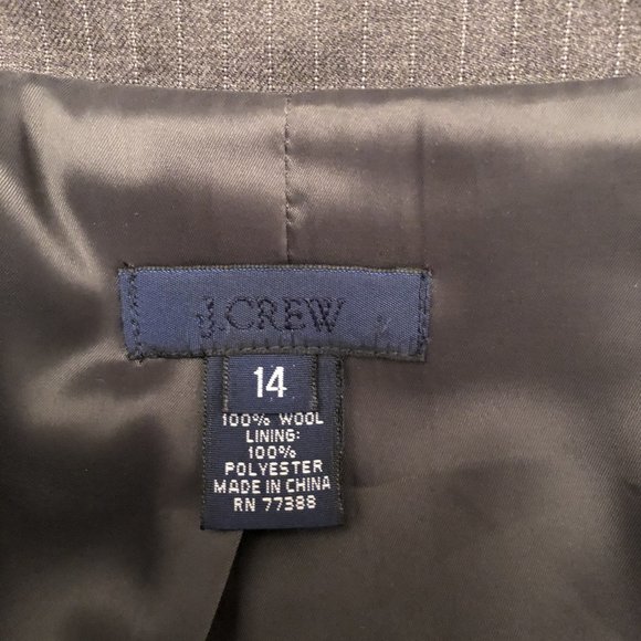 J. Crew beautiful dr grey pin stripe jacket - Picture 6 of 7